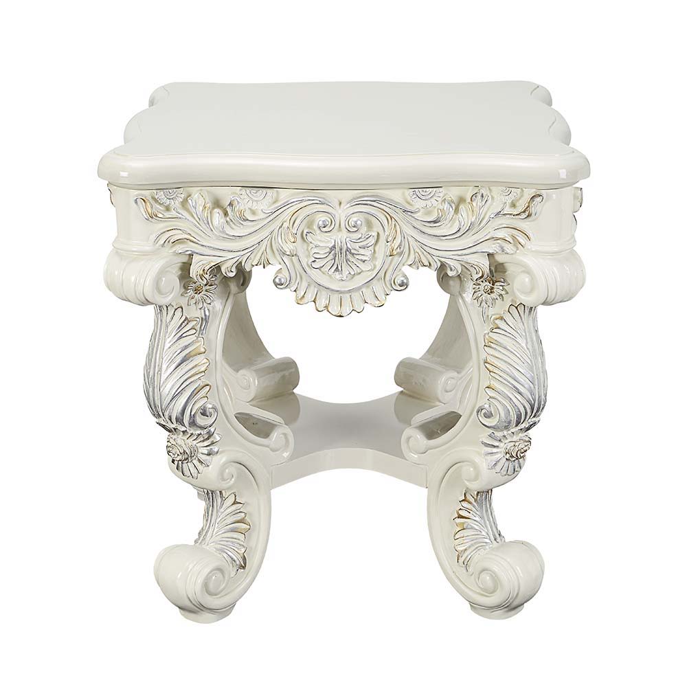 Adara - End Table - Antique White Finish ACME 