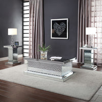 Nysa - End Table - Mirrored & Faux Crystals - 26