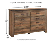 Trinell - Brown Dark - Six Drawer Dresser - 61.34