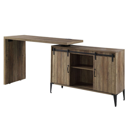 Zakwani - Writing Desk - Rustic Oak & Black Finish - 36" ACME 