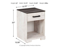Thumbnail for Shawburn - Whitewash / Charcoal Gray - One Drawer Night Stand Signature Design by Ashley® 