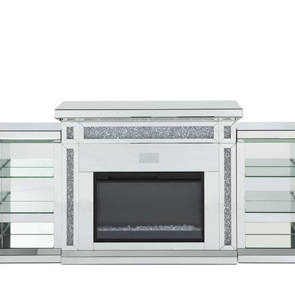 Noralie - Fireplace - Mirrored & Faux Diamonds ACME 