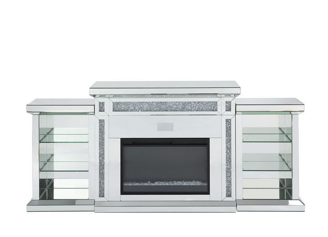 Noralie - Fireplace - Mirrored & Faux Diamonds ACME 