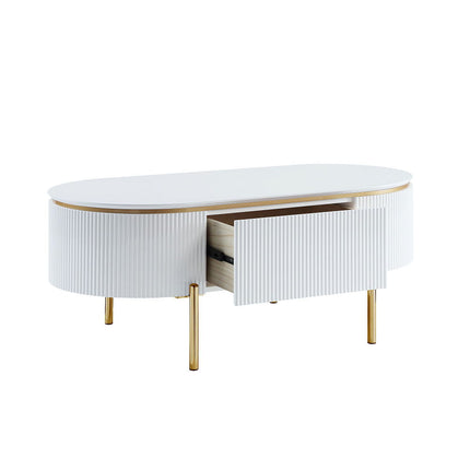 Daveigh - Coffee Table - White High & Gold ACME 