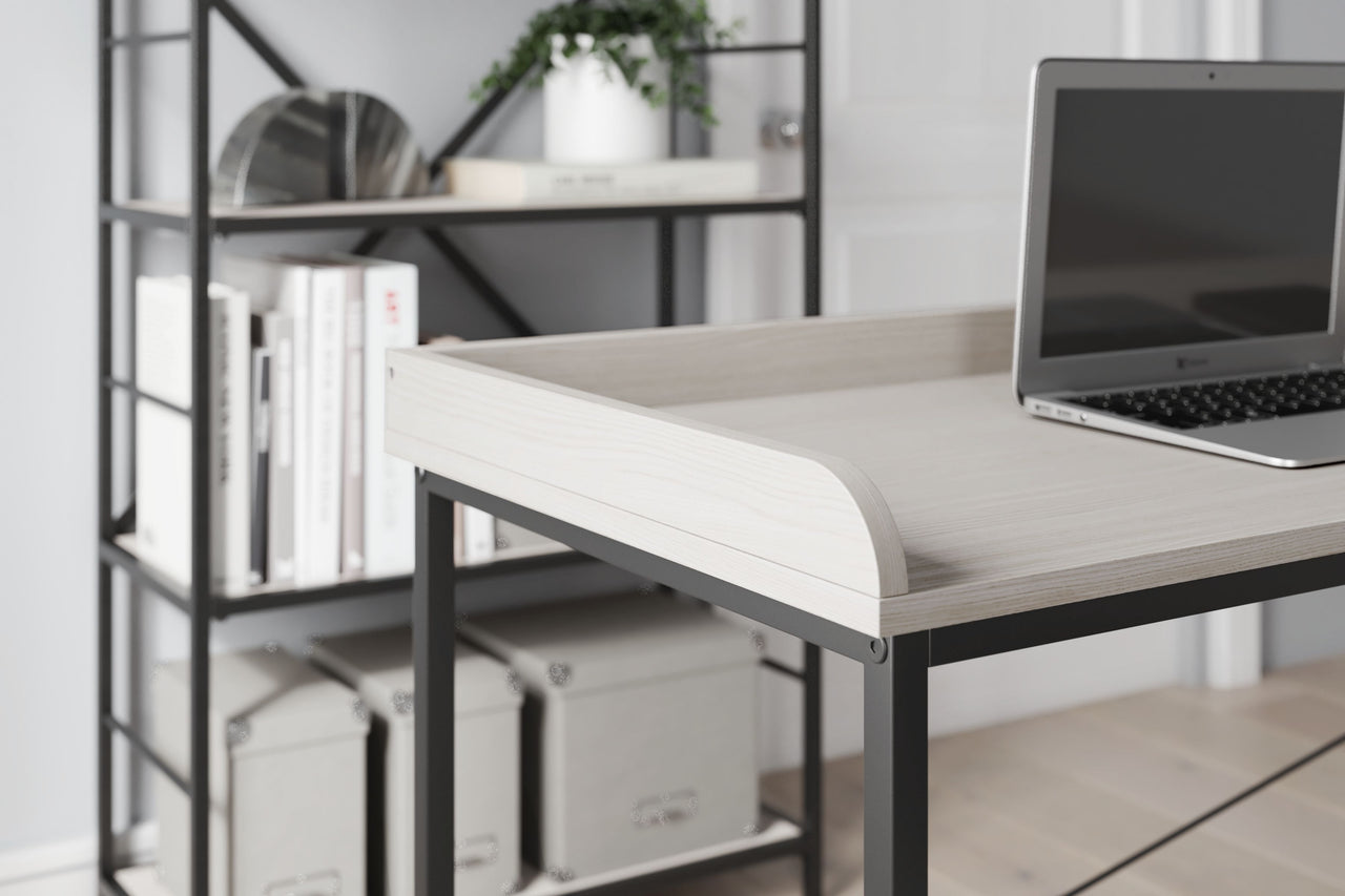 Bayflynn - White / Black - Home Office Desk - Clean-lined