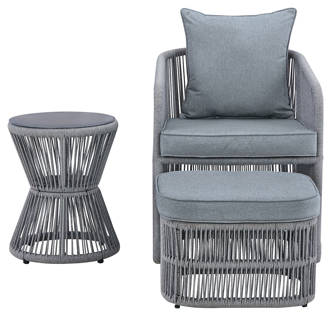 Coast Island - Dark Gray - Chair/Otto W/Cush/Table (Set of 3) - Tony's Home Furnishings