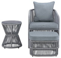 Thumbnail for Coast Island - Dark Gray - Chair/Otto W/Cush/Table (Set of 3) - Tony's Home Furnishings