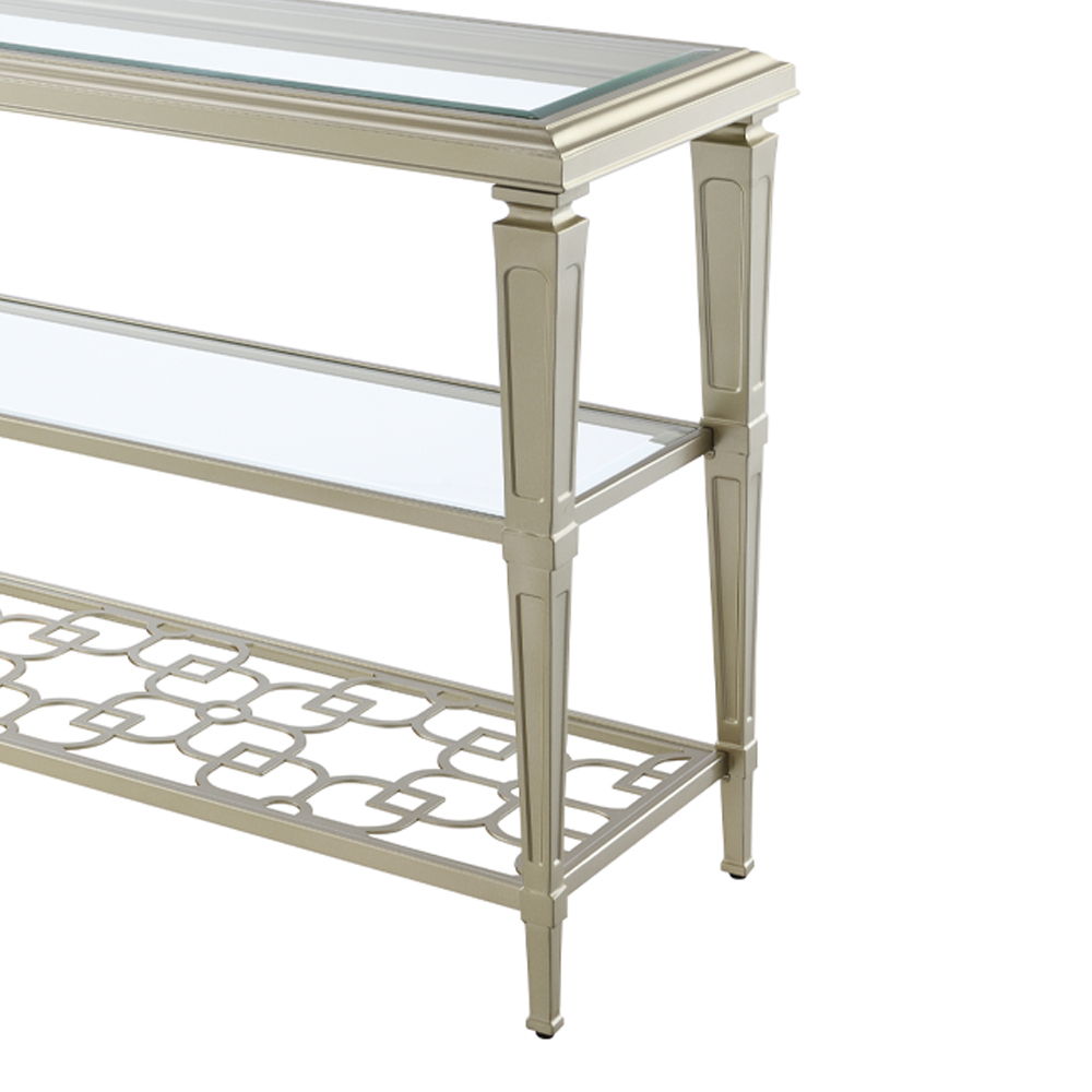 Zaba - End Table - Glass Top & Silver ACME 