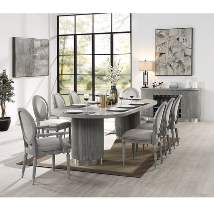 Adalynn - Dining Table With 2 Leaves - Weathered Gray Oak ACME 