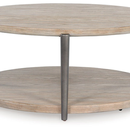 Dyonton - Light Grayish Brown - Round Cocktail Table Signature Design by Ashley® 