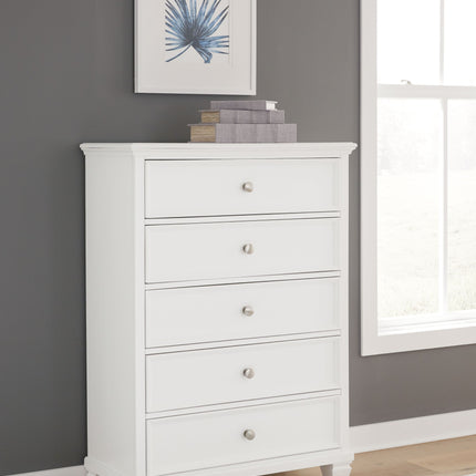 Fortman - White - Five Drawer Chest Signature Design by Ashley® 