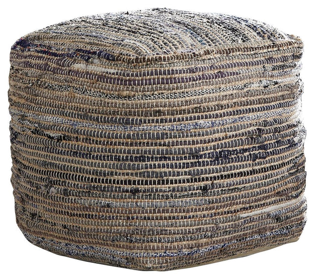 Absalom - Denim - Pouf - Tony's Home Furnishings