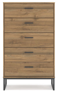 Deanlow - Honey - Five Drawer Chest Signature Design by Ashley® 