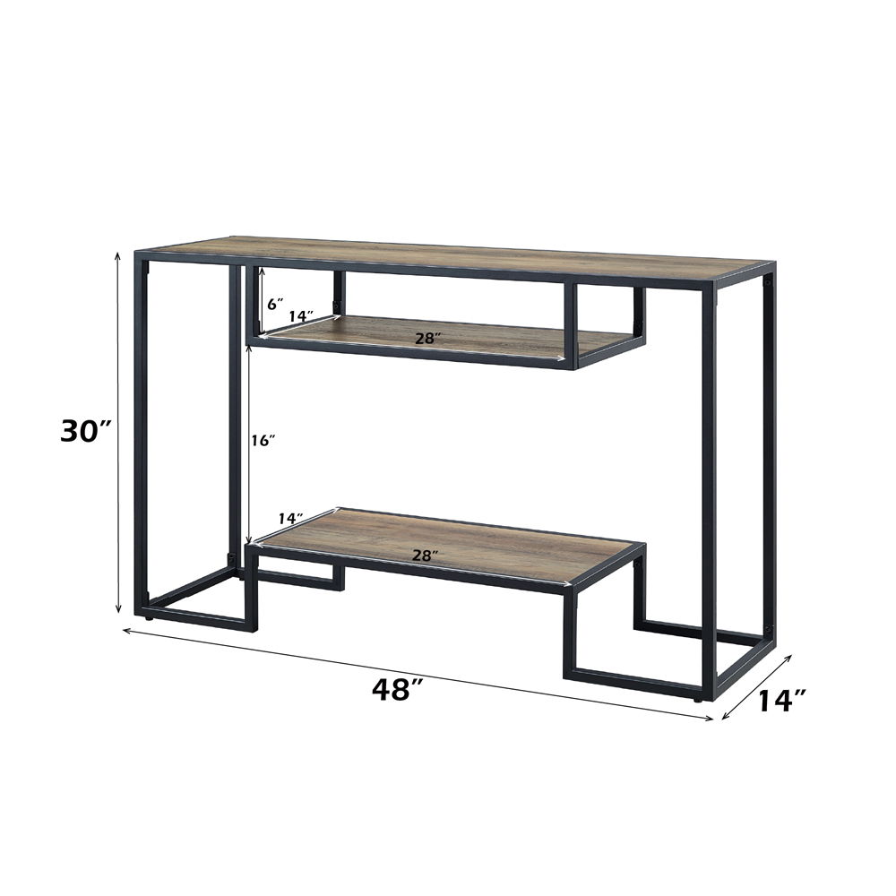 Idella - Console Table - Rustic Oak & Black Finish