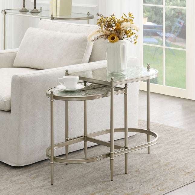 Zaba - Nesting Table - Glass Top & Silver - Tony's Home Furnishings