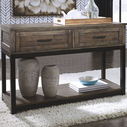 Johurst - Grayish Brown - Sofa Table Ashley Furniture 