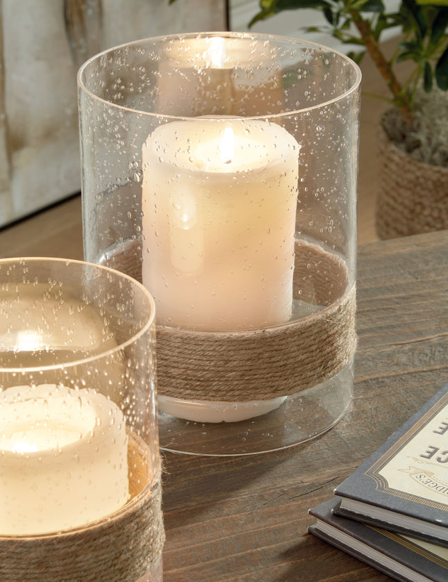 Eudocia - Clear - Candle Holder Set (Set of 2) Ashley Furniture 