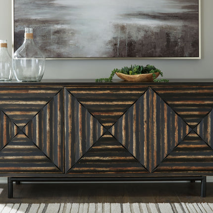 Fair Ridge - Distressed Black - Accent Cabinet Signature Design by Ashley® 