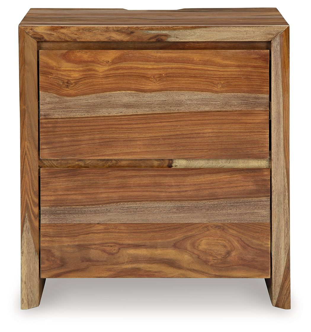 Dressonni - Brown - Two Drawer Night Stand - Tony's Home Furnishings