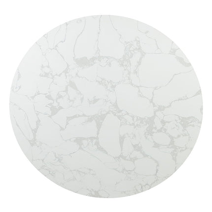 Clayten - Round Dining Table With Marble - White Natural Marble Top & Espreeso Finish ACME 