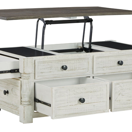 Havalance - White / Gray - Lift Top Cocktail Table With Storage Drawers Signature Design by Ashley® 