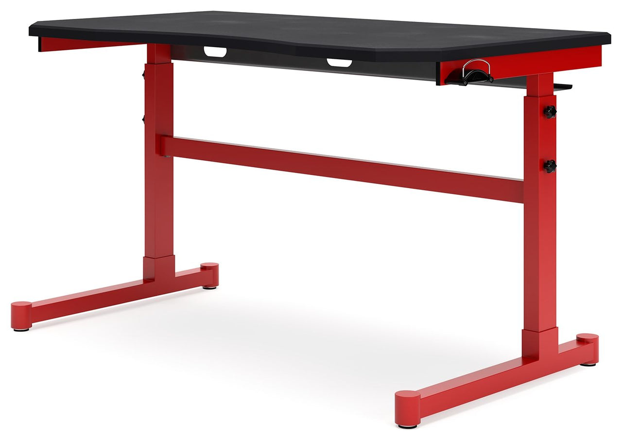 Lynxtyn - Red / Black - Adjustable Height Desk - Tony's Home Furnishings