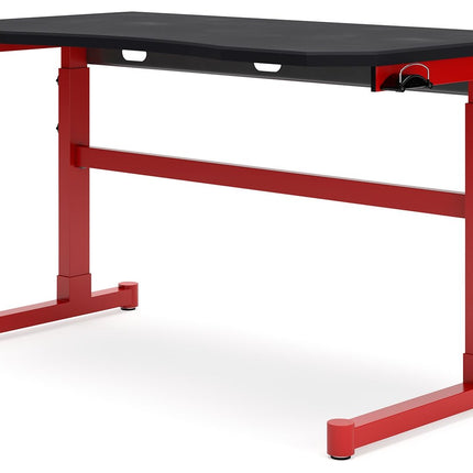 Lynxtyn - Red / Black - Adjustable Height Desk Signature Design by Ashley® 