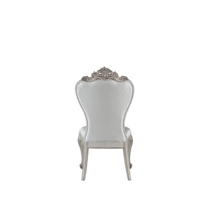 Gorsedd - Side Chair (Set of 2) - Cream Fabric & Antique White ACME 