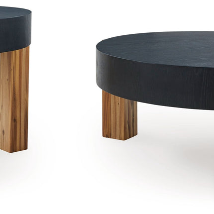 Breenmore - Black / Natural - Occasional Table Set (Set of 2) Signature Design by Ashley® 