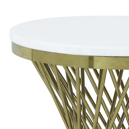 Fallon - End Table With Engineered Stone Top - Gold ACME 