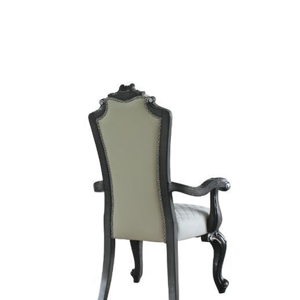 House - Delphine - Chair (Set of 2) - Two Tone Ivory Fabric, Beige PU & Charcoal Finish ACME 