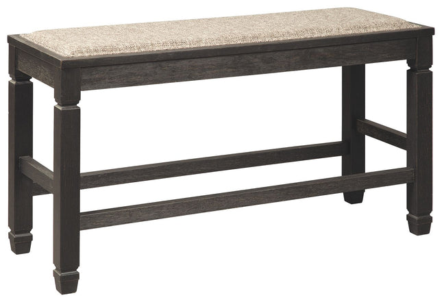 Tyler - Antique Black - Dbl Counter Uph Bench Ashley Furniture 