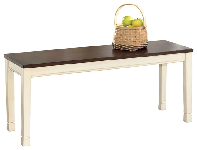 Whitesburg - Brown / Cottage White - Large Dining Room Bench Ashley Furniture 