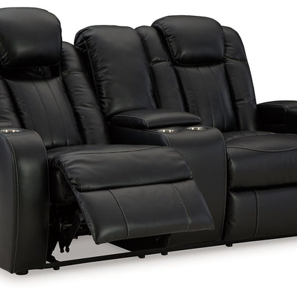 Caveman Den - Midnight - Power Reclining Loveseat With Console/ Adj Hdrst Signature Design by Ashley® 