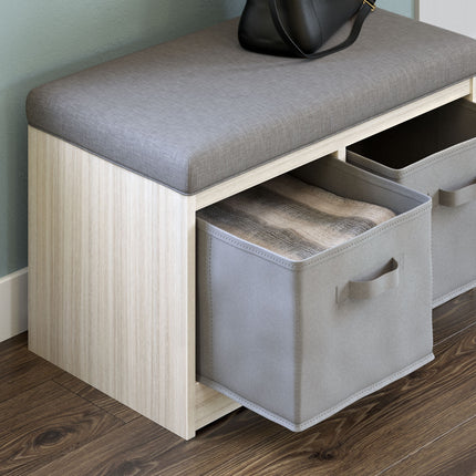 Blariden - Gray / Natural - Storage Bench Ashley Furniture 