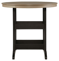 Thumbnail for Fairen Trail - Black / Driftwood - Round Bar Table W/Umb Opt - Tony's Home Furnishings