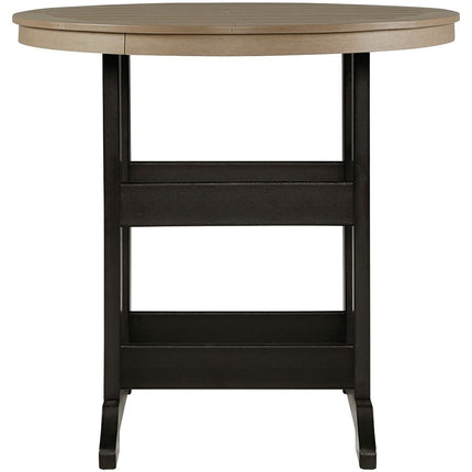 Fairen Trail - Black / Driftwood - Round Bar Table W/Umb Opt Signature Design by Ashley® 