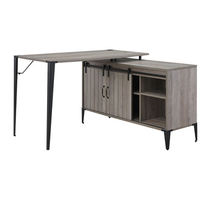 Zakwani - Writing Desk - Gray Oak & Black Finish - 31" ACME 