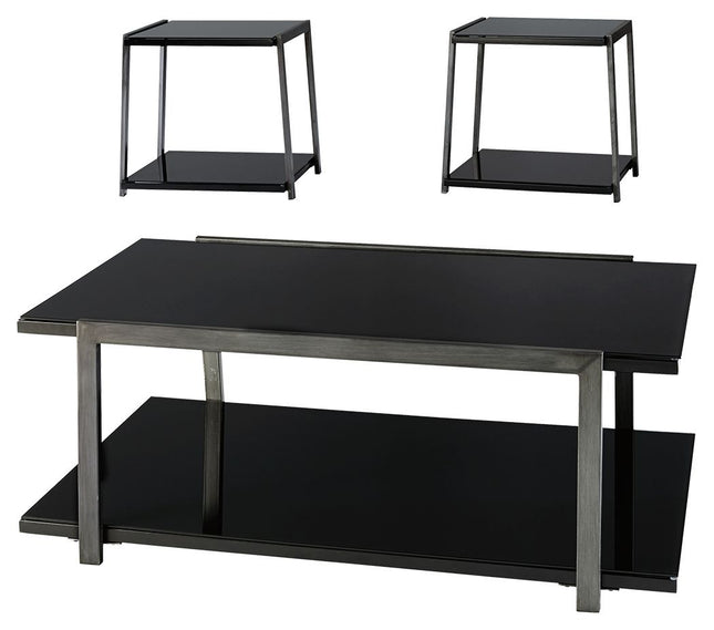 Rollynx - Black - Occasional Table Set (Set of 3) Ashley Furniture 