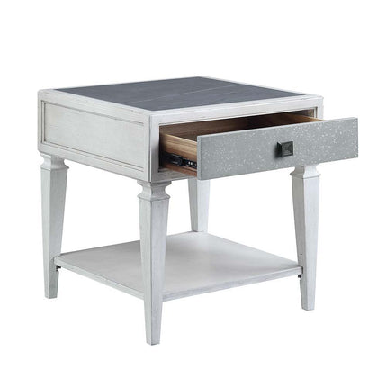 Katia - End Table - Rustic Gray & Weathered White Finish ACME 