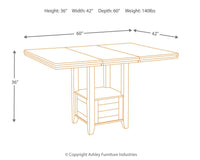 Thumbnail for Haddigan - Dark Brown - Rectangular Dining Room Counter Extension Table - Tony's Home Furnishings