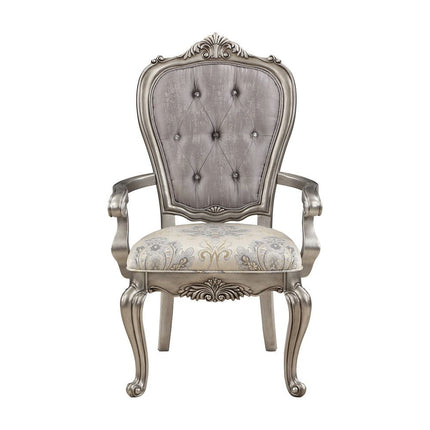 Ariadne - Arm Chair (Set of 2) - Velvet & Antique Platinum ACME 