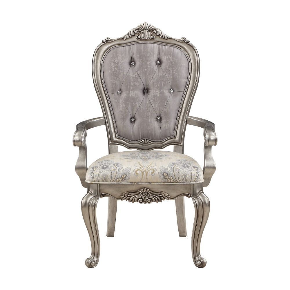 Ariadne - Arm Chair (Set of 2) - Velvet & Antique Platinum ACME 