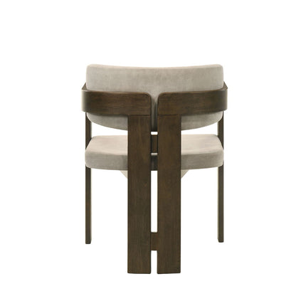 Destin - Side Chair - Light Gray Fabric & Walnut Finish ACME 