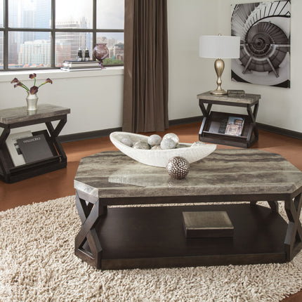 Radilyn - Grayish Brown - Occasional Table Set (Set of 3) Ashley Furniture 