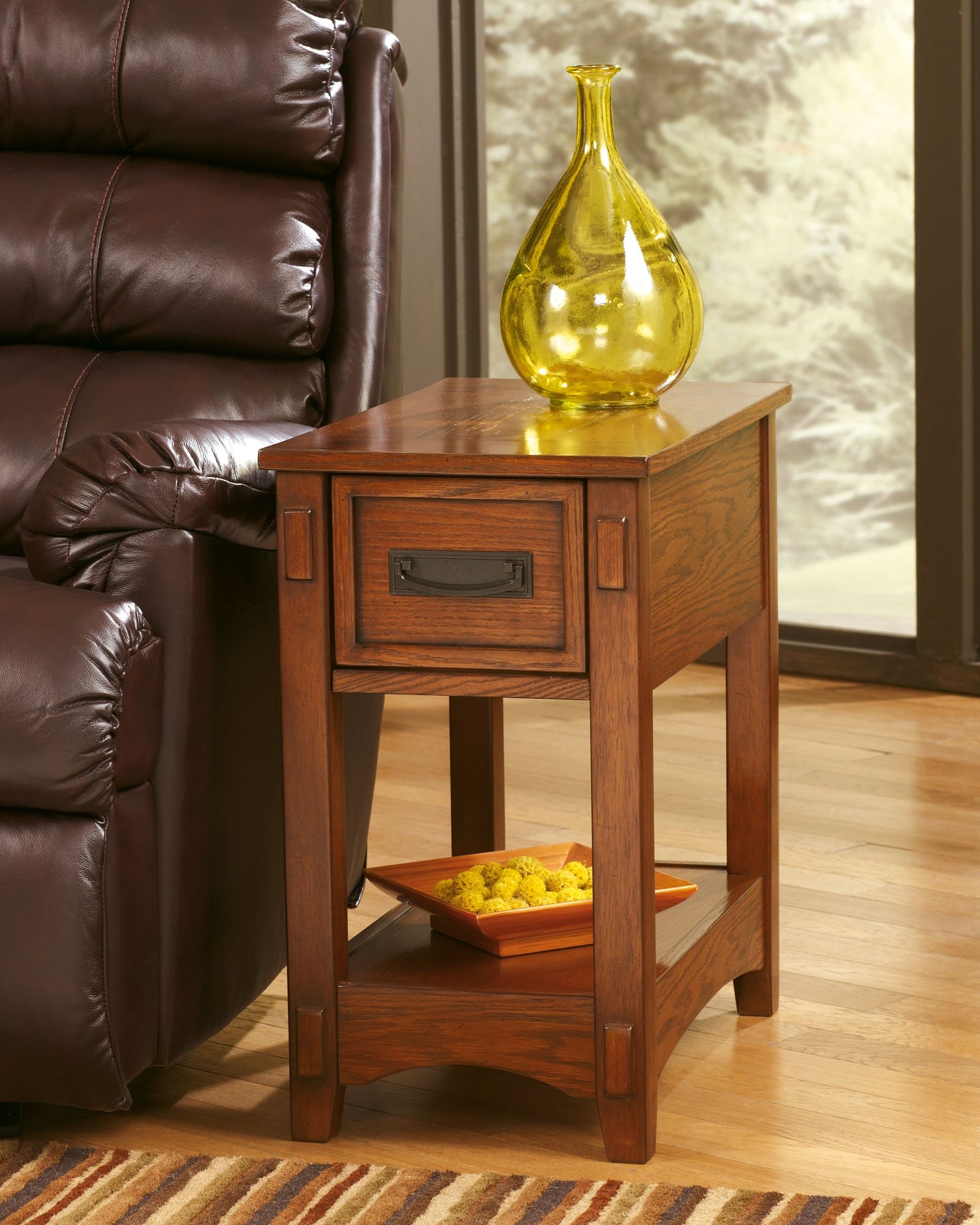 Breegin - Brown - Chair Side End Table - 1 Drawer - Tony's Home Furnishings