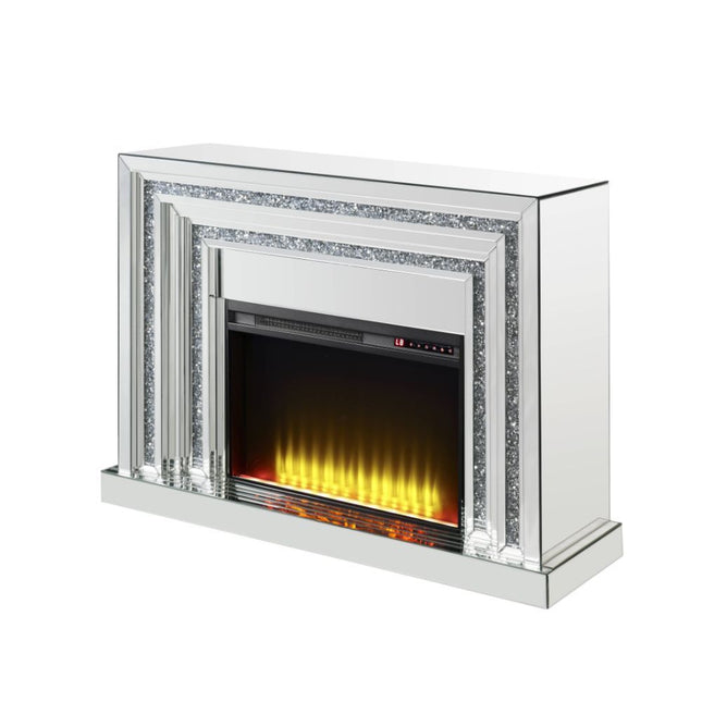 Noralie - Fireplace - Mirrored - Wood - 35" ACME 