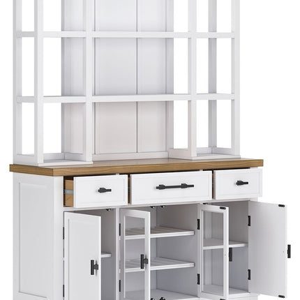 Ashbryn - White / Natural - Dining Server And Hutch Signature Design by Ashley® 