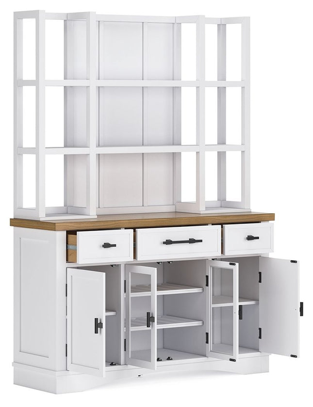 Ashbryn - White / Natural - Dining Server And Hutch Signature Design by Ashley® 