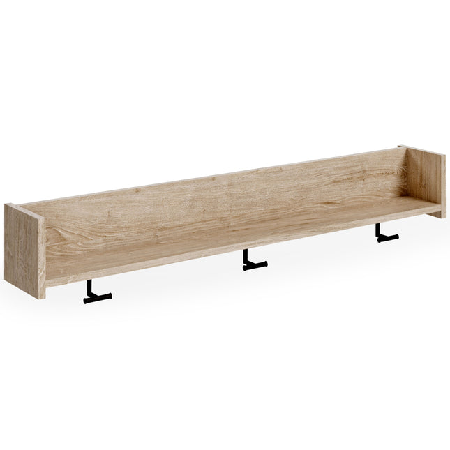 Oliah - Natural - Wall Mounted Coat Rack W/shelf Ashley Furniture 